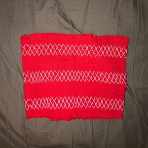 Red and White Tube Top